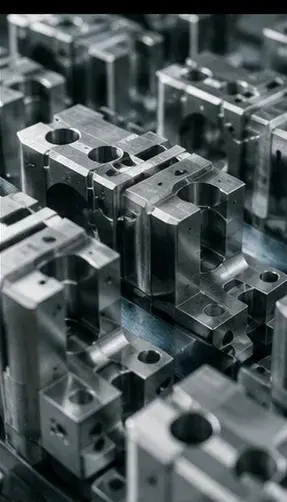 Gestapelte gefräste Aluminiumteile